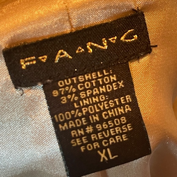 Vintage Y2K Cotton Velvet Fitted F.A.N.G Blazer Jacket Sz XL Lined Satin - Picture 6 of 16